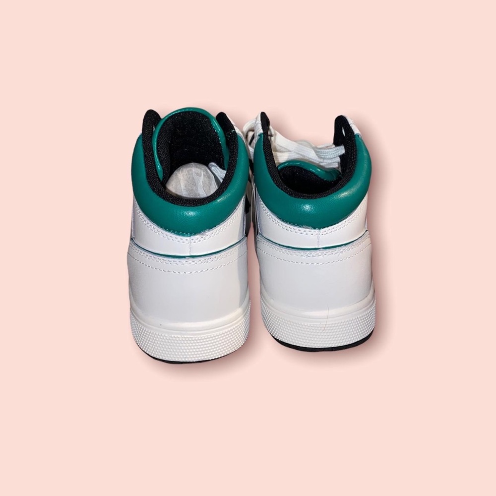 NWT!!!ZARA White+ Green Leather High Top Sneakers - Picture 3 of 4